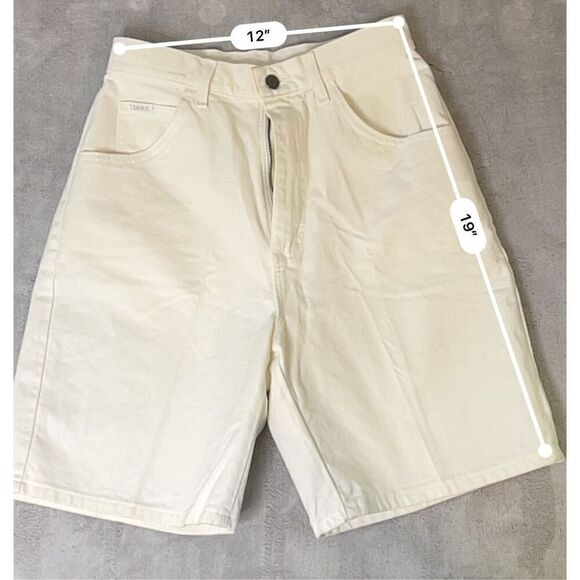VTG Bermuda Denim White Jean Shorts Relaxed Fit 10 - Picture 6 of 10